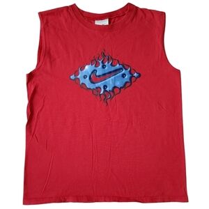 Vintage 00s Nike Grey Tag Center Swoosh Tank sz L (14-16)